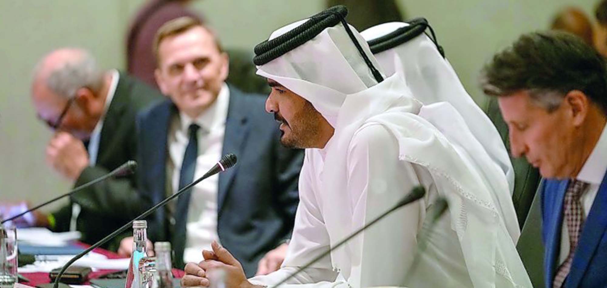 SHEIKH JOAAN ATTENDS IAAF COUNCIL MEETING IN DOHA