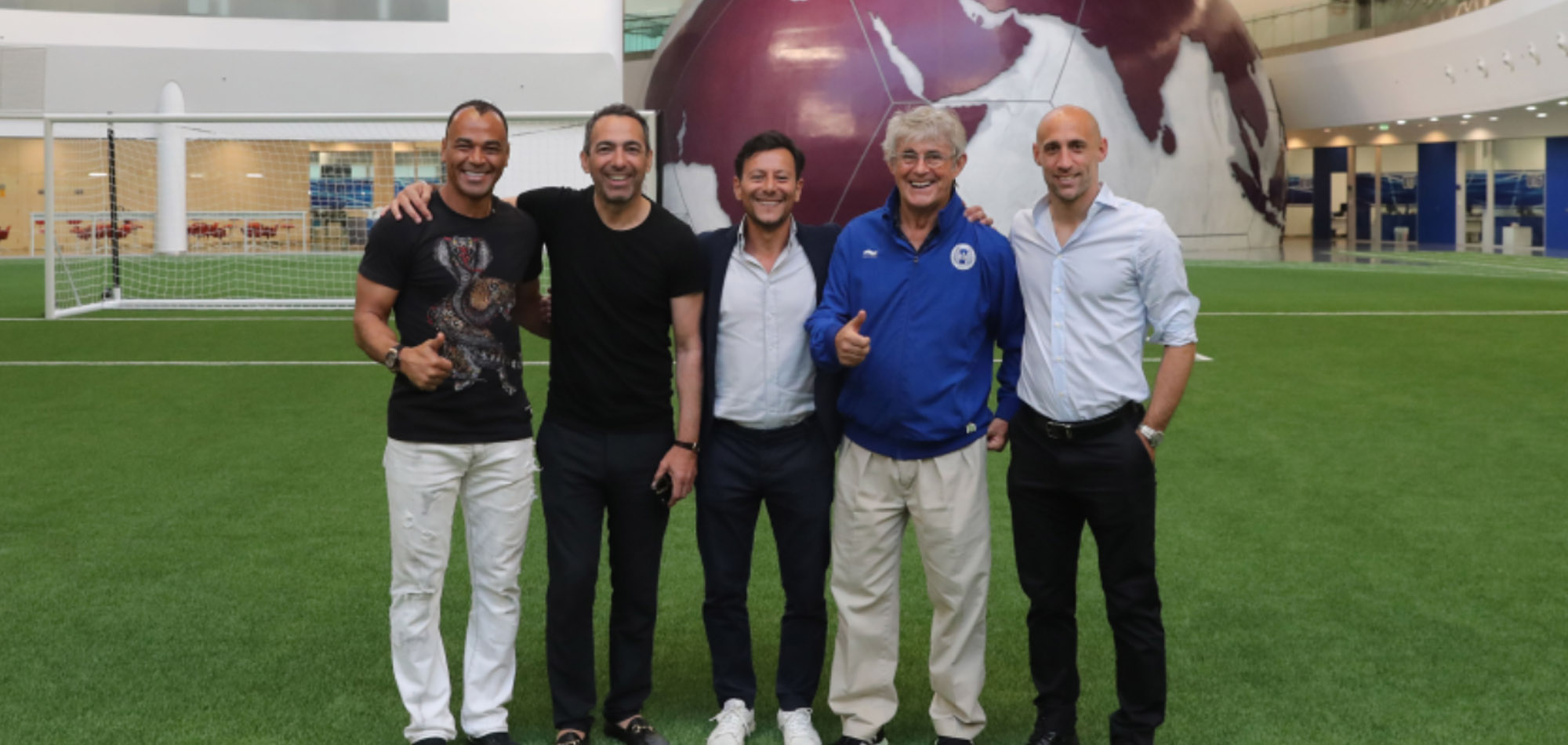 FOOTBALL STARS CAFU, DJORKAEFF AND ZABALETA VISIT ASPIRE ACADEMY