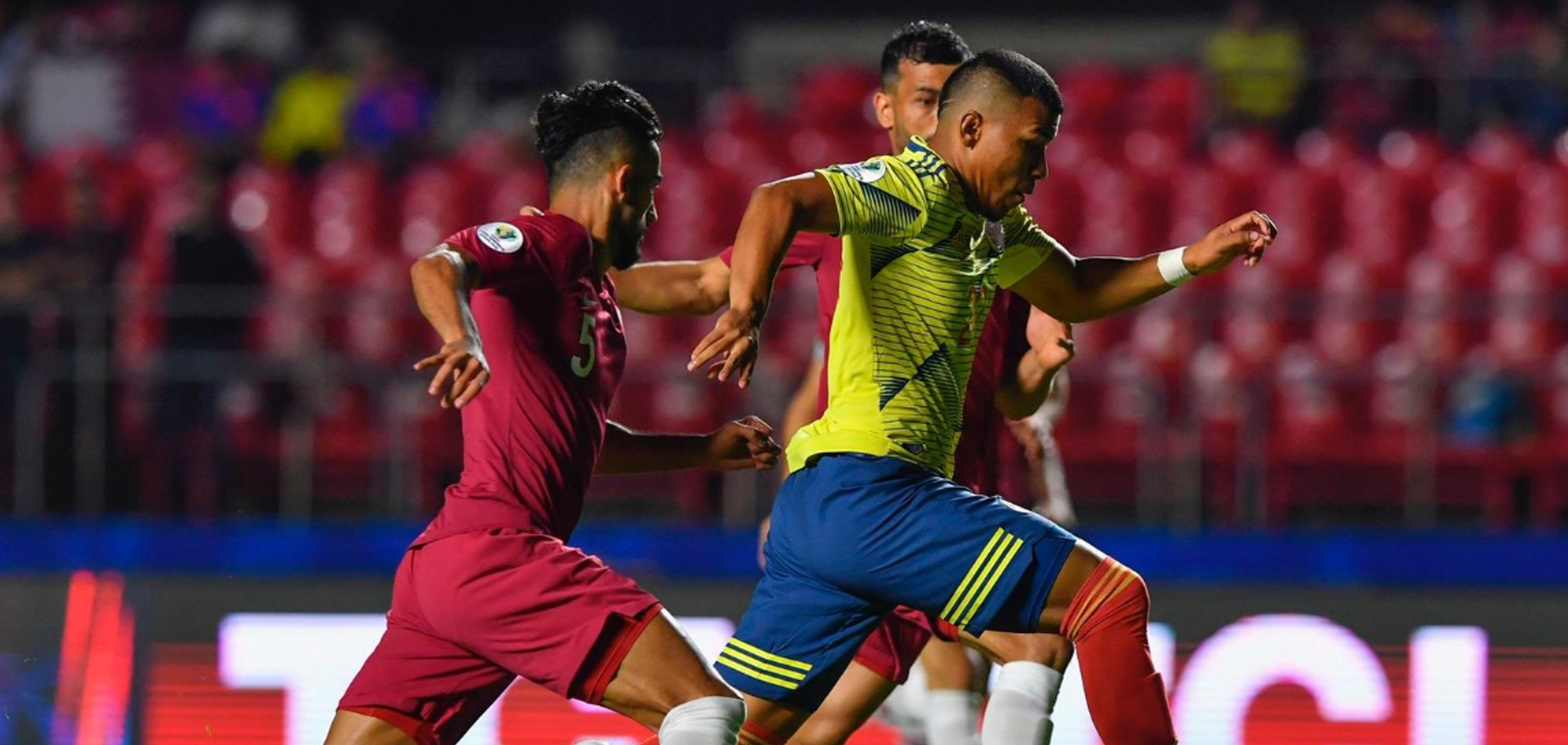 LATE GOAL GIVES COLOMBIA WIN OVER QATAR