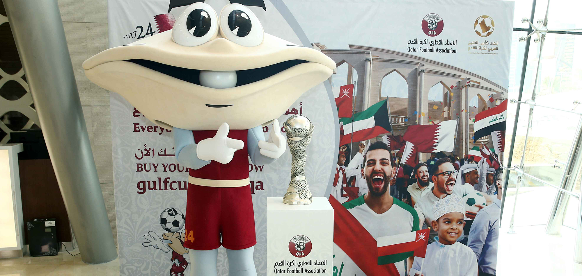 Arabian Gulf Cup mascot visits Kuwait as part of promotional tour