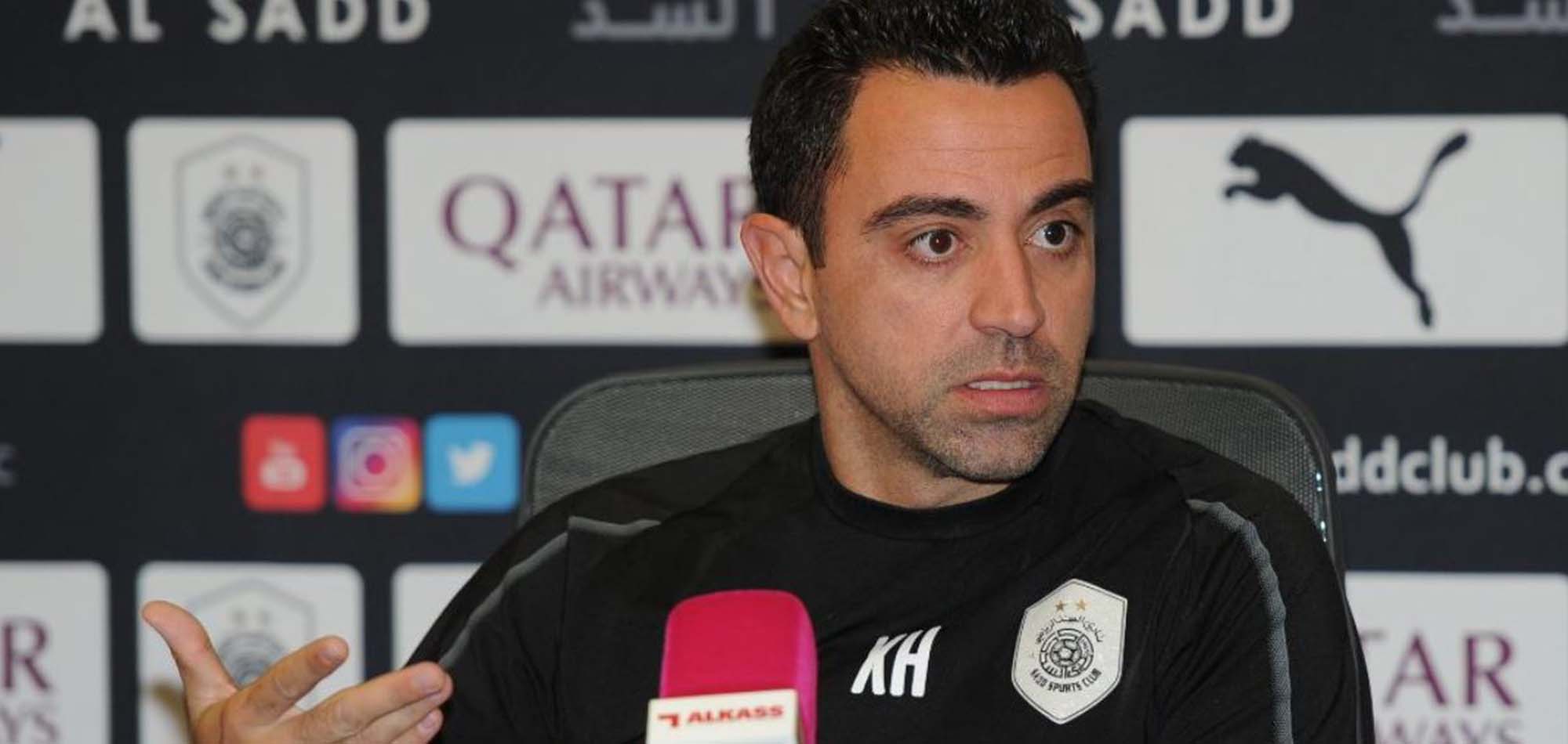 Xavi at a press conference ahead of Al Sadd QNB Stars League Week 13 fixture 