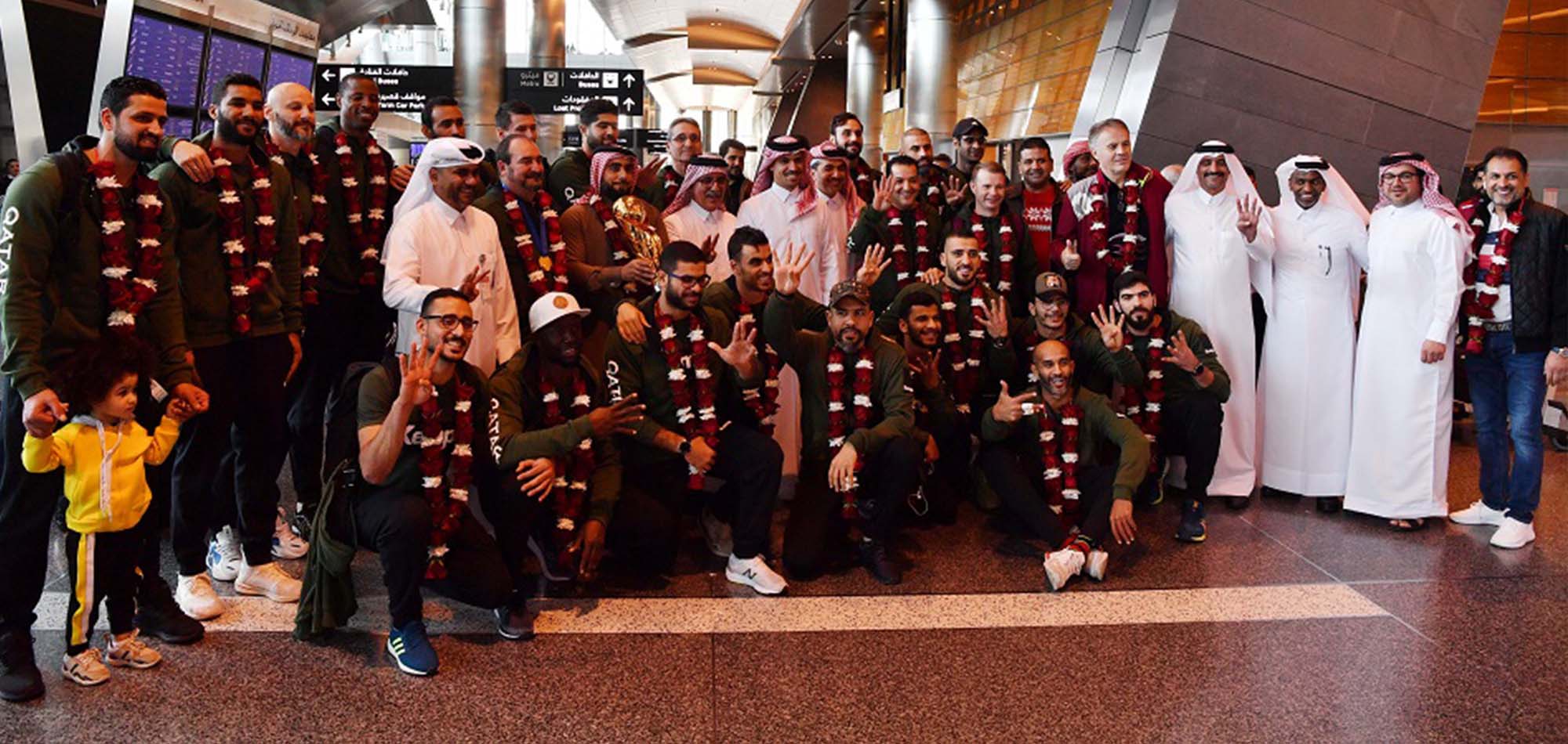 Team Qatar arrive to warm welcome