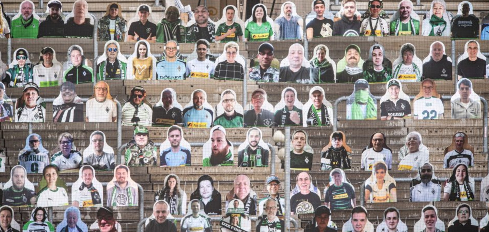 Borussia Monchengladbach fans order cardboard cutouts to fill stadiums if Bundesliga returns behind closed doors