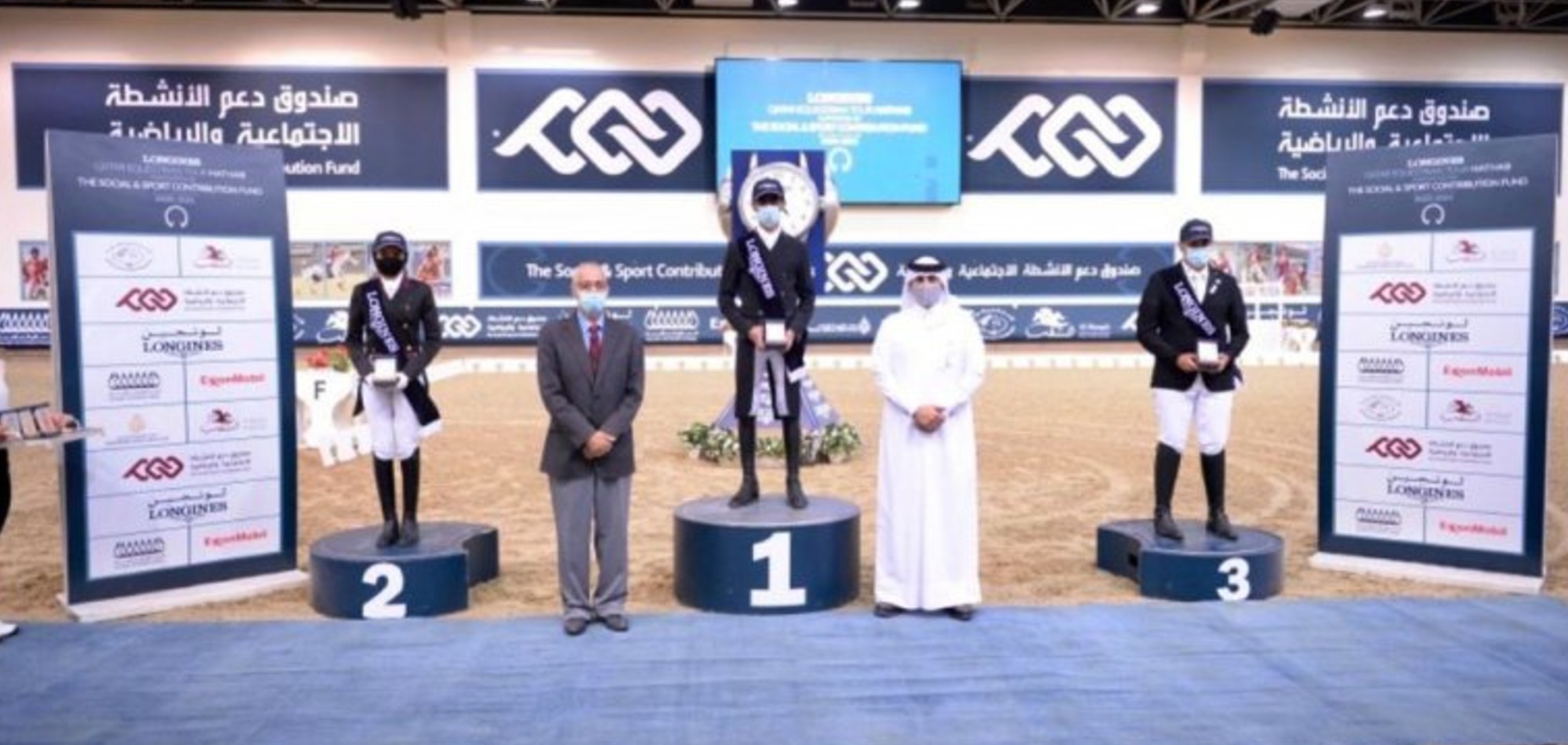 Jassim Al Kuwari bags win in to top in both Level 1 and Level 2 the third dressage competition of the 4th Longines Hathab Qatar Equestrian Tour 