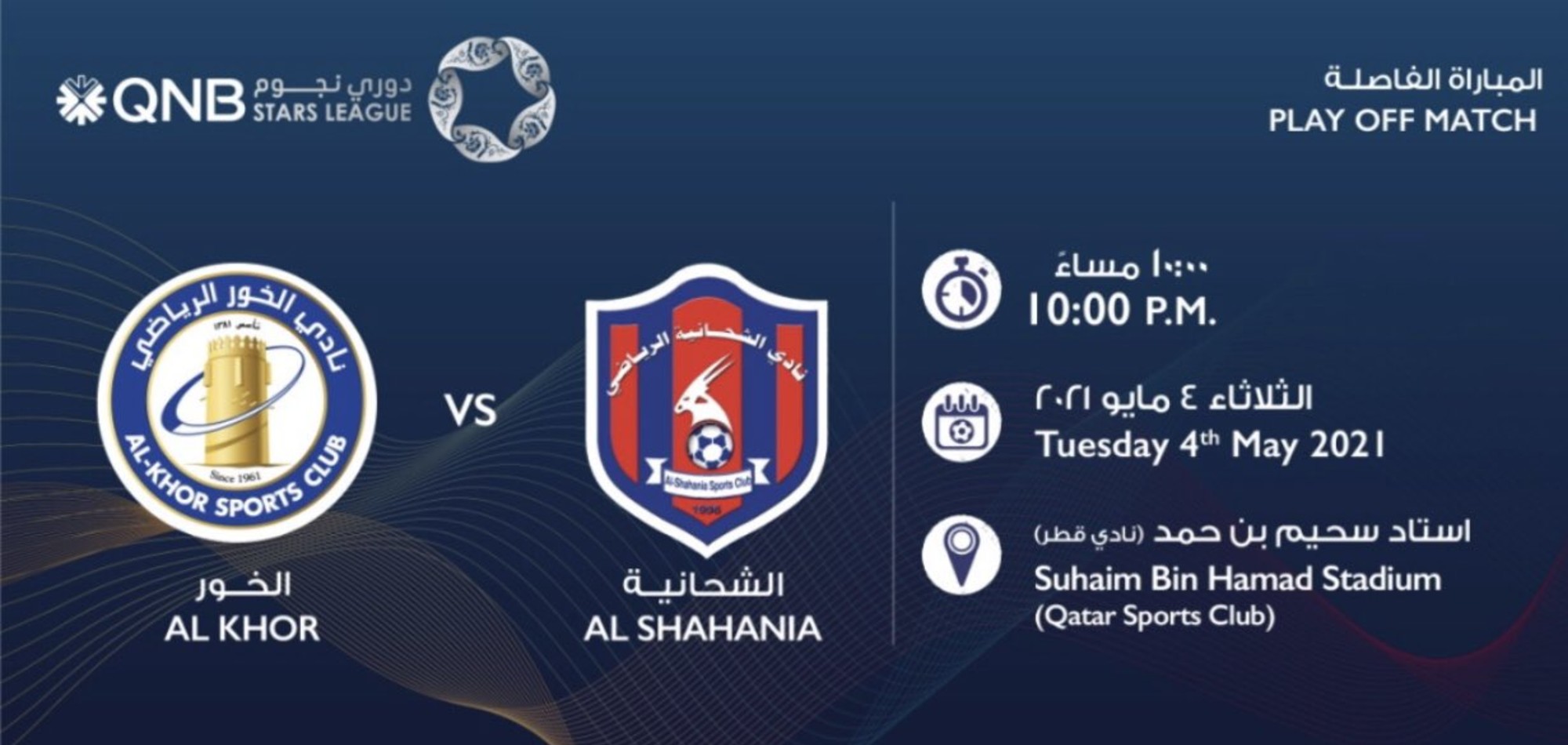 Al Khor vs Al Shahania battle it out for a spot in the top flight on May 4