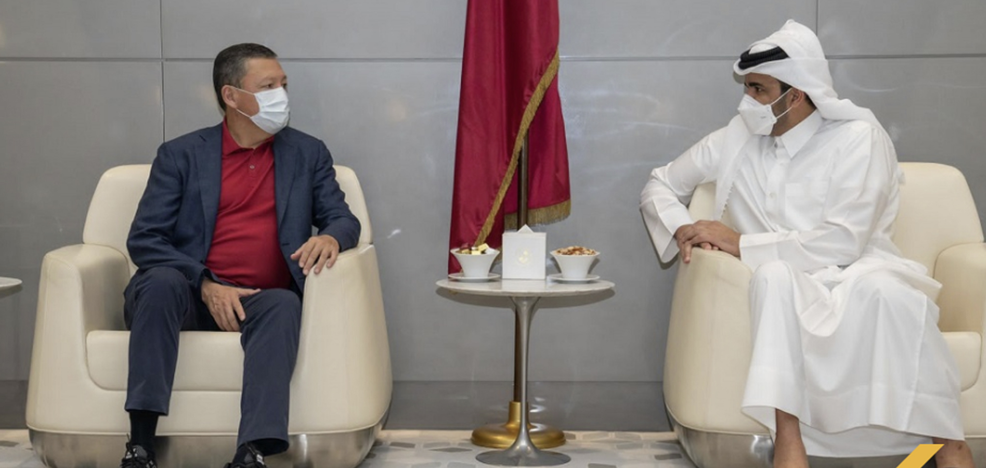 Joaan bin Hamad meets Kazakhstan NOC President
