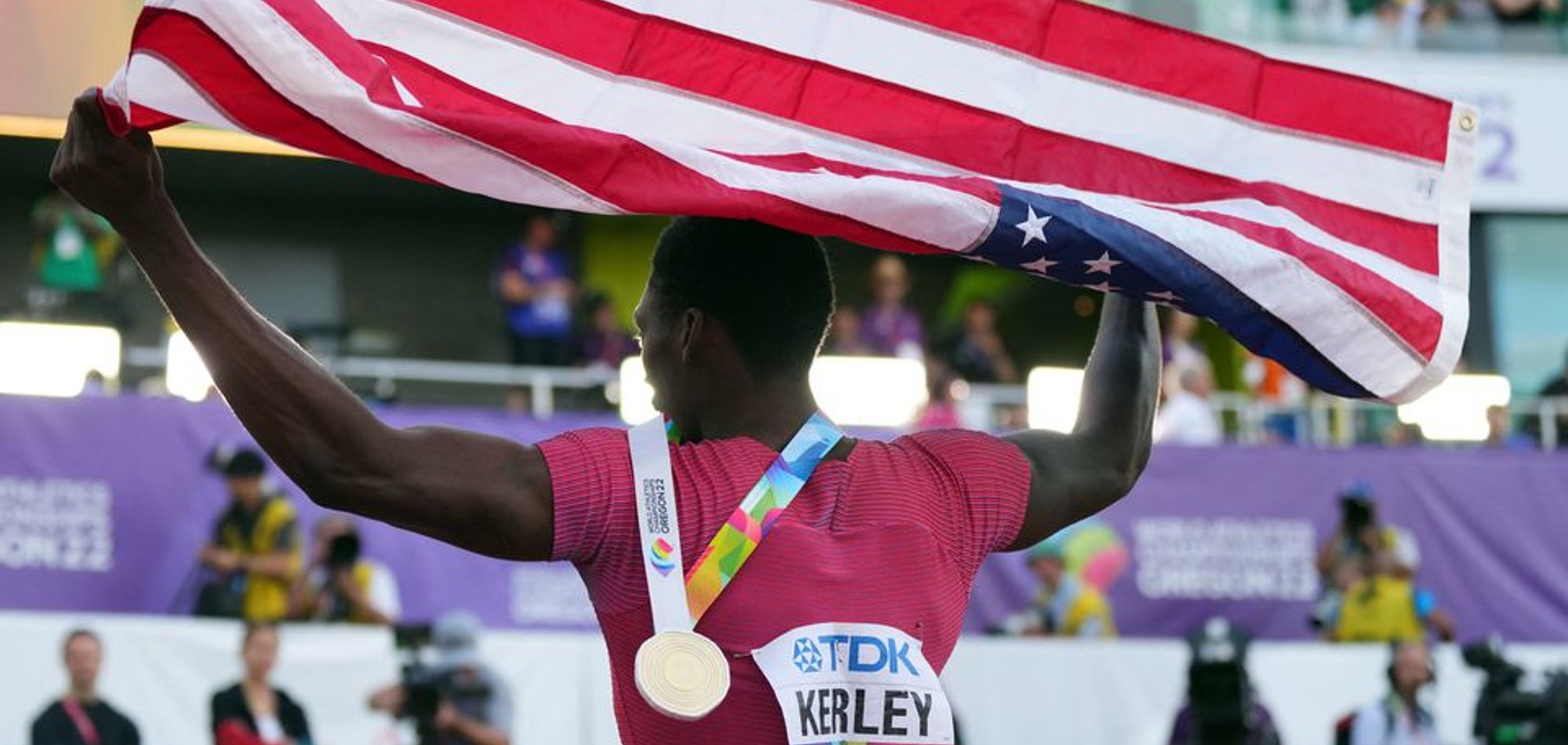 Kerley leads American clean sweep in 100m, shot put joy for Ealey