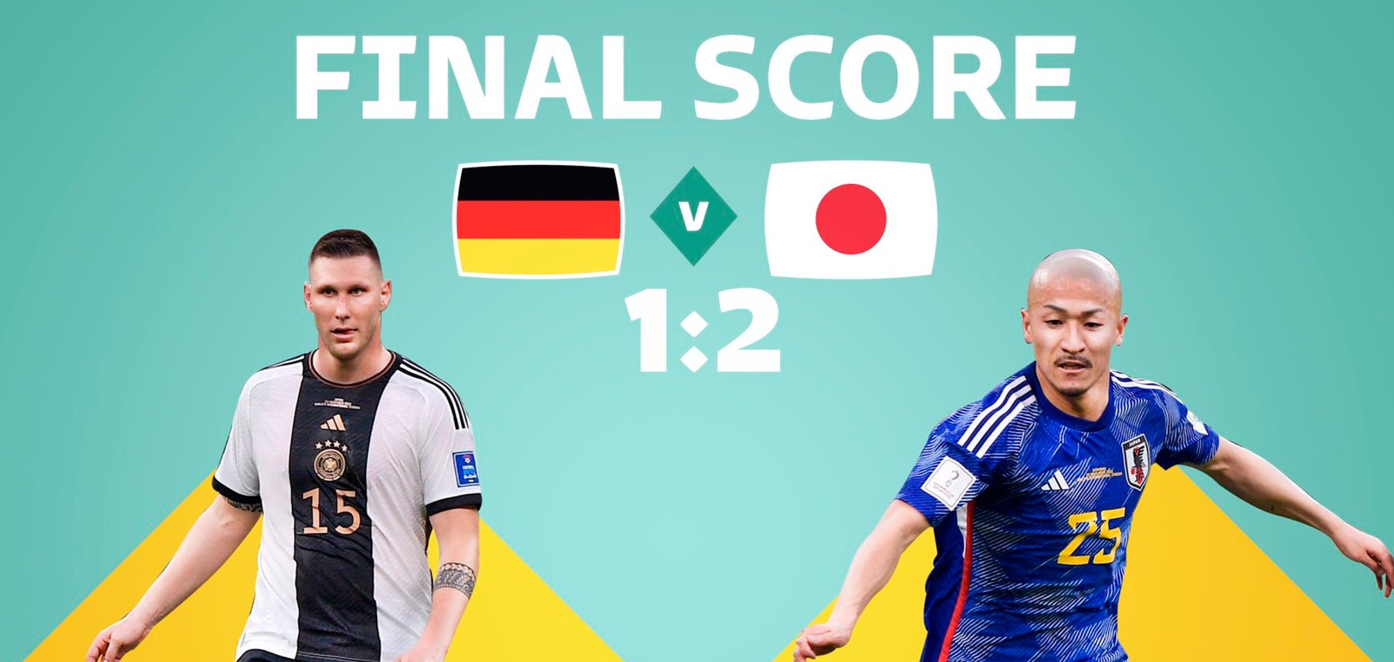 Japan pull off second half upset over four-time World Cup winners Germany at Khalifa International Stadium