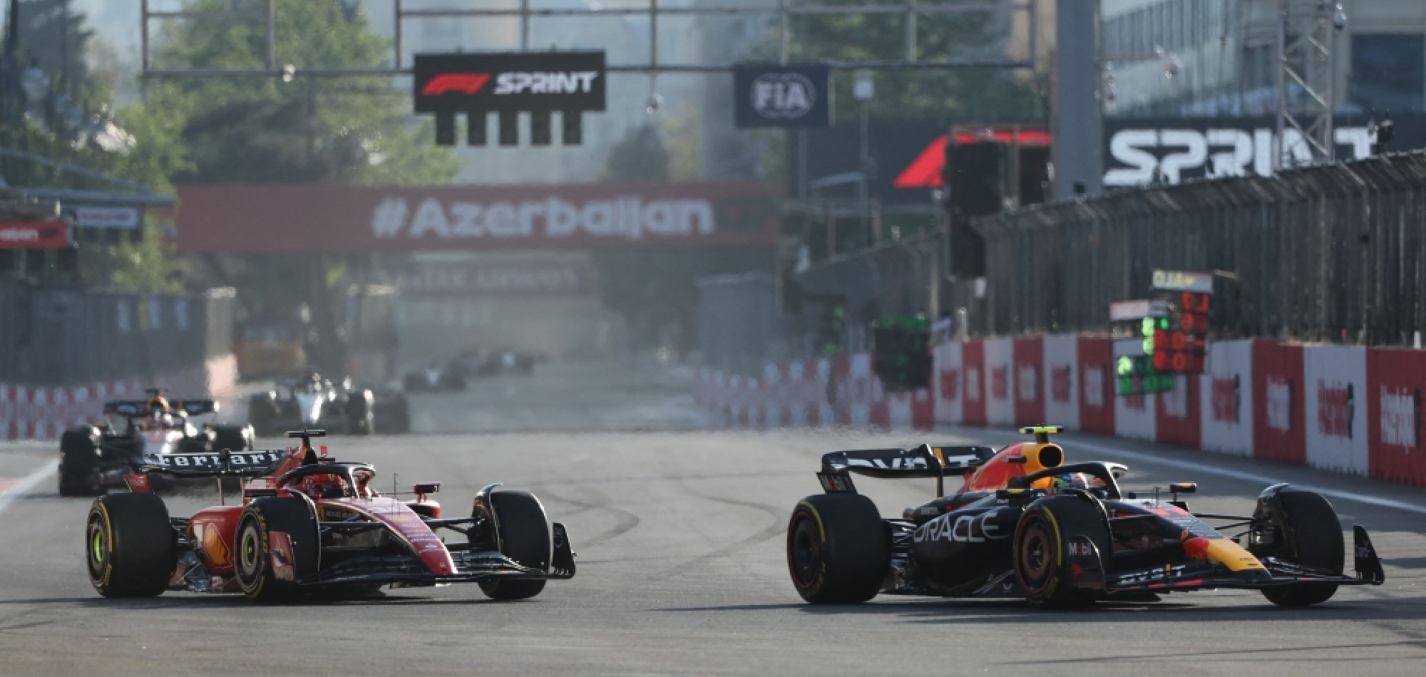 Pérez overtakes Leclerc to win F1 sprint in Azerbaijan