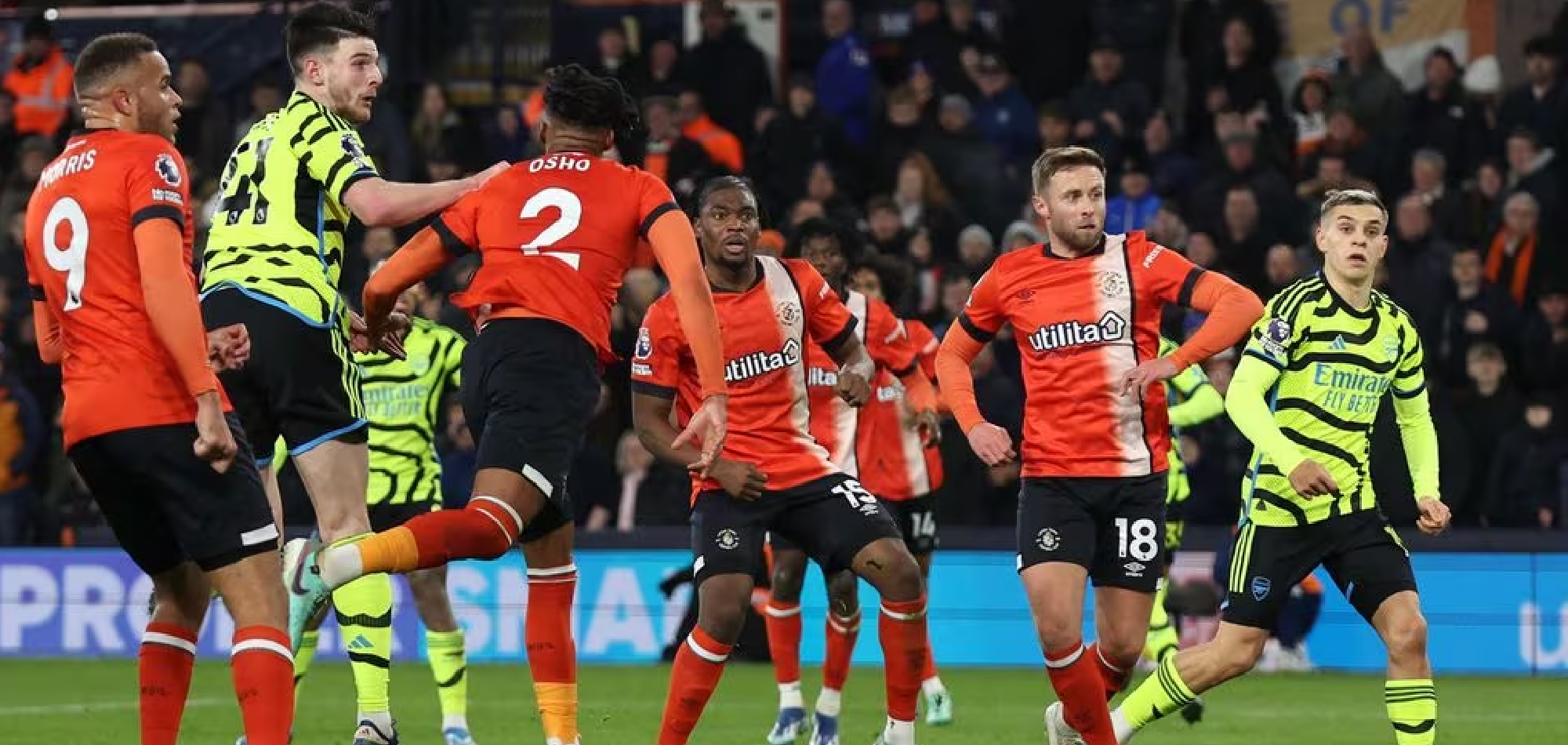 Arsenal go five clear as Rice seals seven-goal thriller at Luton
