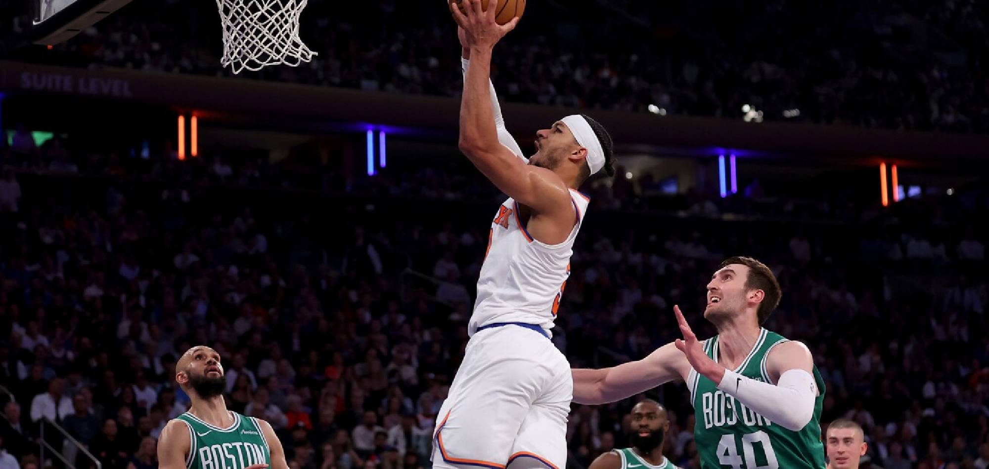 The New York Knicks defeated the Boston Celtics 119-81 on Friday to eliminate the defending NBA champions from the playoffs