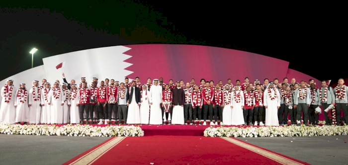 HH THE AMIR WELCOMES QATAR NATIONAL TEAM, CHAMPIONS OF AFC ASIAN CUP 2019