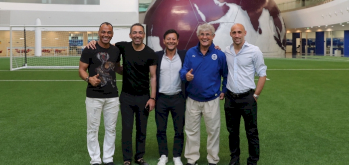 FOOTBALL STARS CAFU, DJORKAEFF AND ZABALETA VISIT ASPIRE ACADEMY