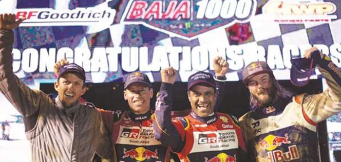 Al Attiyah, Price on podium in their first-ever Baja 1000