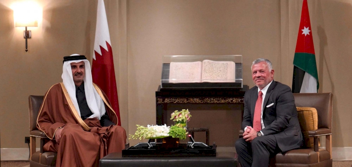 HH The Amir, King of Jordan Hold Official Talks Session