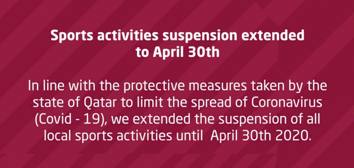 QOC announce Sports activities to remain suspended until April 30