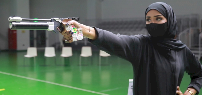  Nasra Muhammad clinched gold at the 2020 Amir Cup for Shooting and Archery