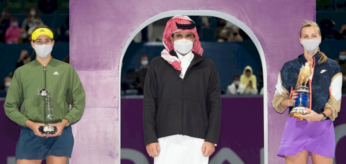 Sheikh Joaan Crowns Kvitova as Champion of 2021 Qatar Total Open 