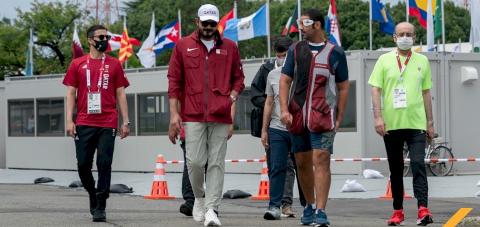 Sheikh Joaan attends shooting training sessions and swimming competitions