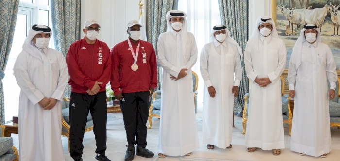 HH the Amir Grants Al Wajbah Decoration to Paralympic Games Hero Abdulrahman Abdulqader