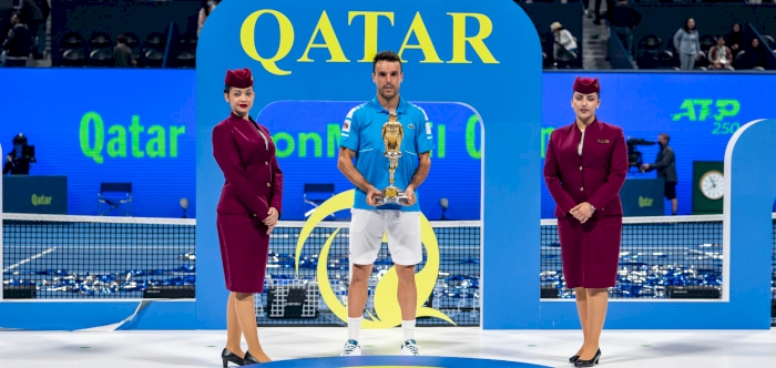 Qatar Airways and Qatar Duty Free celebrate Bautista Agut’s victory