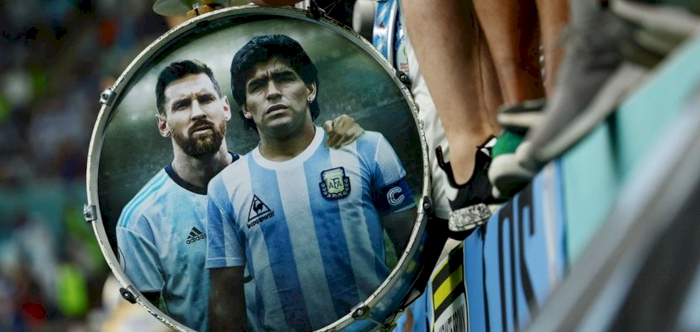 Maradona is watching us from above and pushing us, says Messi