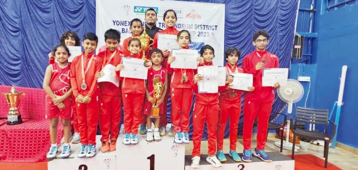 NVBS, Doha-Qatar Shuttlers surprise the competition in Trivandrum District Badminton Championship 2023