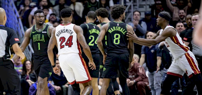 NBA suspends five players for roles in Heat-Pelicans brawl