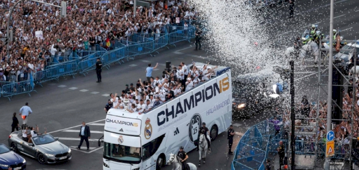 Real Madrid celebrates another Champions League title with fans on streets of Spanish capital
