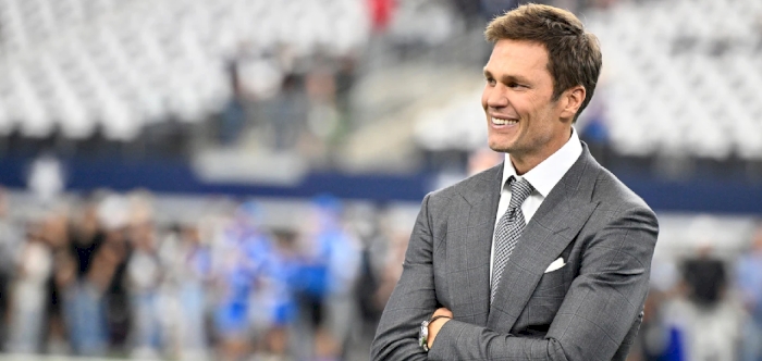 Tom Brady, the new part-owner of the Raiders, visits the team