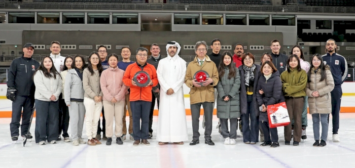 Ambassadors of Korea and Japan Visit Ice Rink at Ali Bin Hamad Al Attiyah Arena