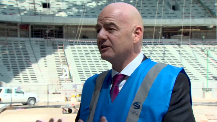 INTERVIEW WITH FIFA PRESIDENT GIANNI INFANTINO AT AL WAKRAH STADIUM