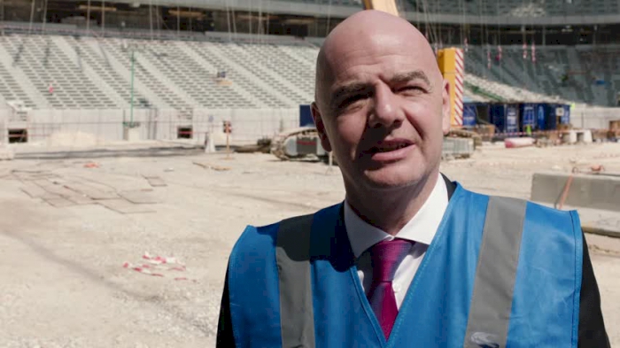 INTERVIEW WITH FIFA PRESIDENT GIANNI INFANTINO AT AL WAKRAH STADIUM